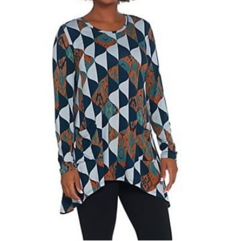 Logo Printed Knit Top With Asymmetric Hem 5234